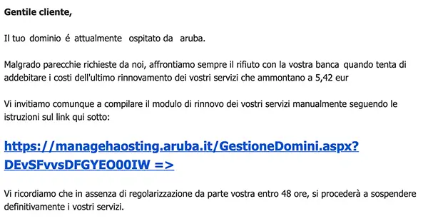 Problema di rinnovo 1